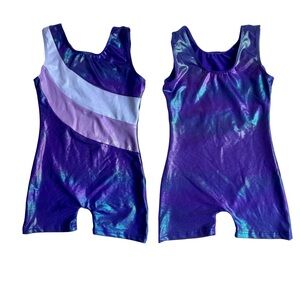 Girls Purple Iridescent Unitard/Leotard